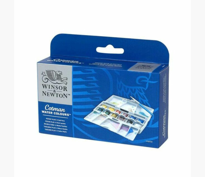WN Cotman akvarellfarger 12st. 1 2 pocket plus kuva