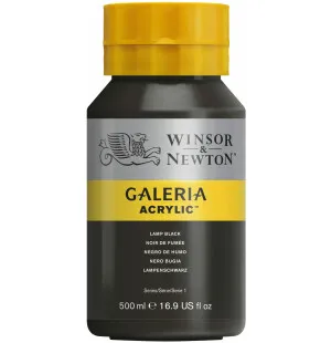 W&N Galeria akrylfärg Lamp Black 500ml image