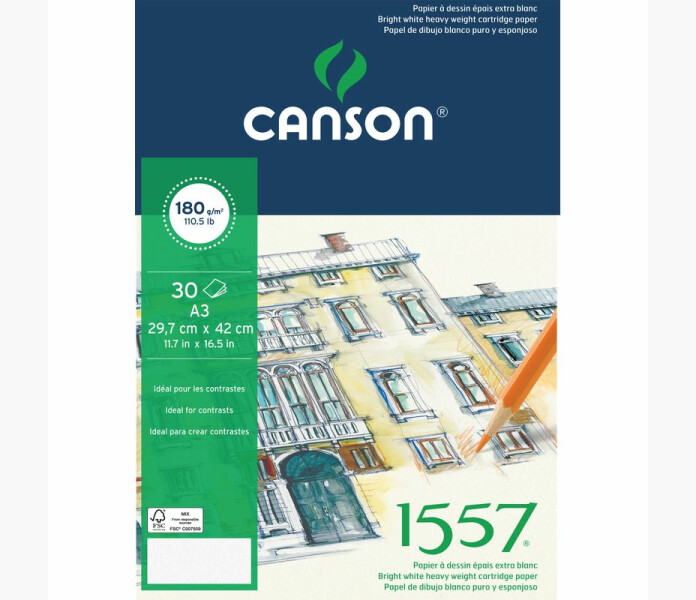 Canson 1557 Teckningsblock A3 30 180mg kuva