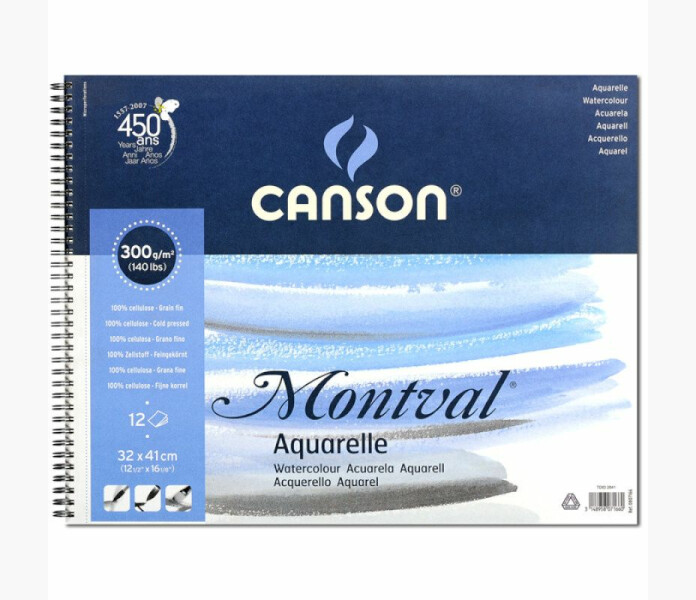 Canson Montval akvarell papper A3 300g m2 32x41cm kuva