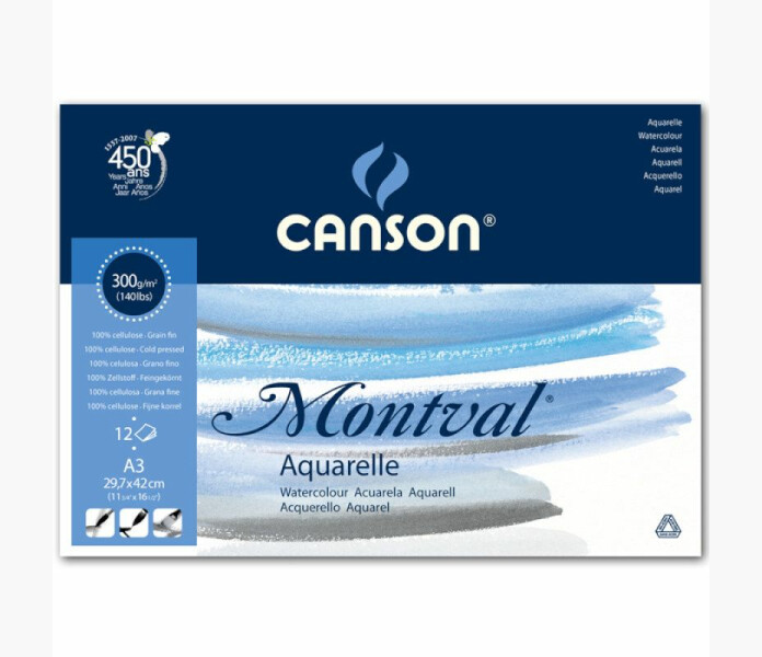 Canson Montval akvarellblock A3 300g 12ark kuva