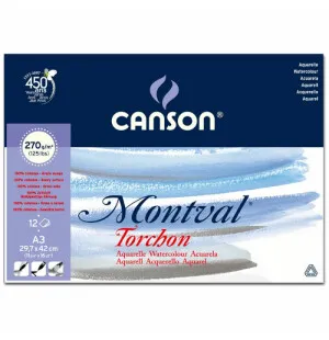 Canson Montval torchon akvarellblock 12st 270g A3 image