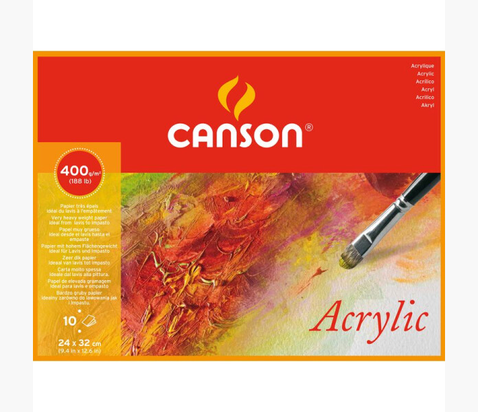 Canson akvylblock 24x32cm 10 ark 400 g kuva
