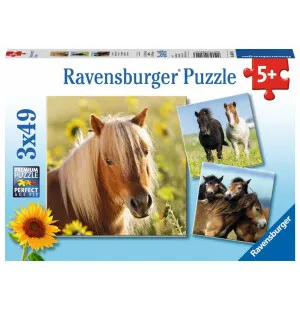 RAVENSBURGER PUSSEL LOVING HORSES 3x49 image