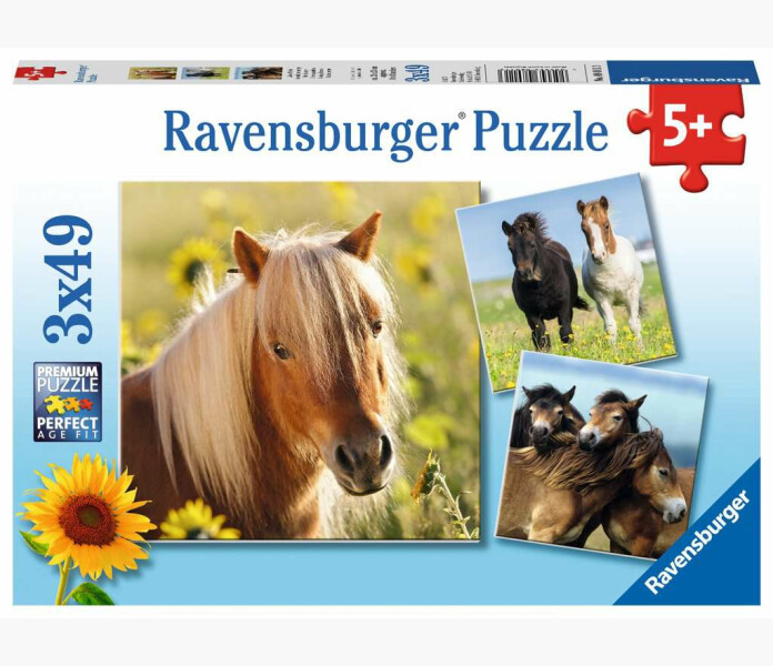 Ravensburger pussel loving horses 3x49 image