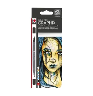 Marabu Graphix akvarell tusch 6st Metropolitan kuva