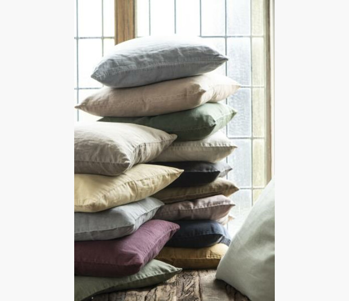 Kuddfodral Linne Olive 50x50cm 1 kuva