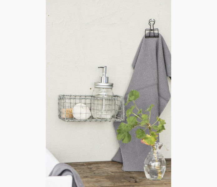 Iblaursen towel mynte dark grey knitted 2 kuva