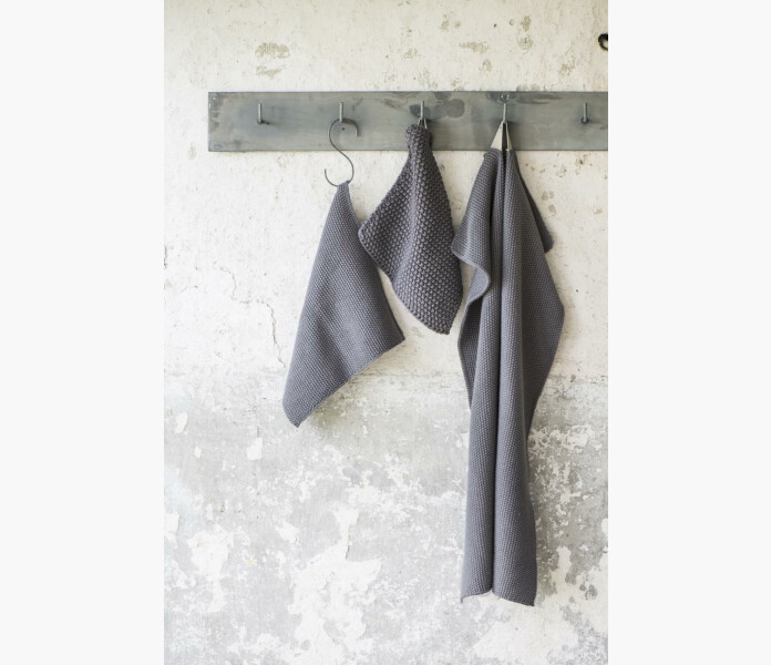 Iblaursen towel mynte dark grey knitted 3 kuva