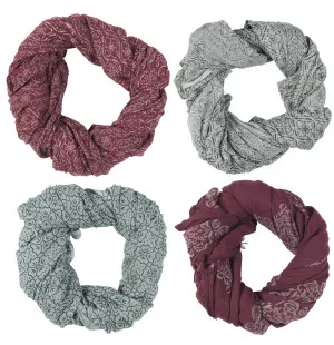 SCARF GREY/BORDEAUX kuva