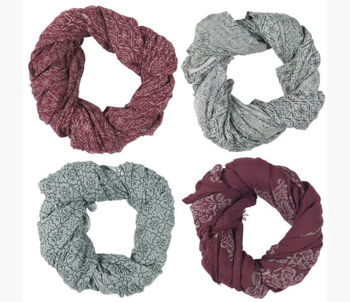 Iblaursen scarf grey bordeaux combnation 4 asstd image