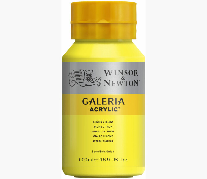 WN Galeria akrylfarg Lemon Yellow 500ml kuva