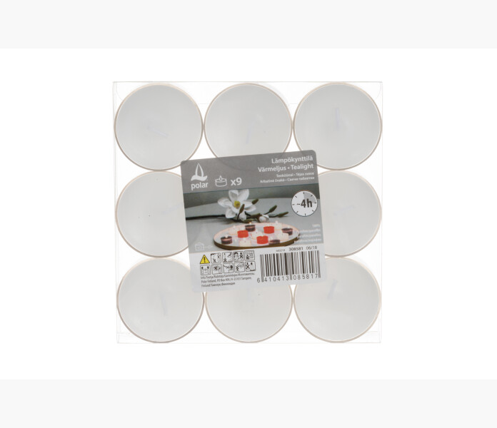 Polar Tealight white w plastic cup pet box 9pcs 1 image