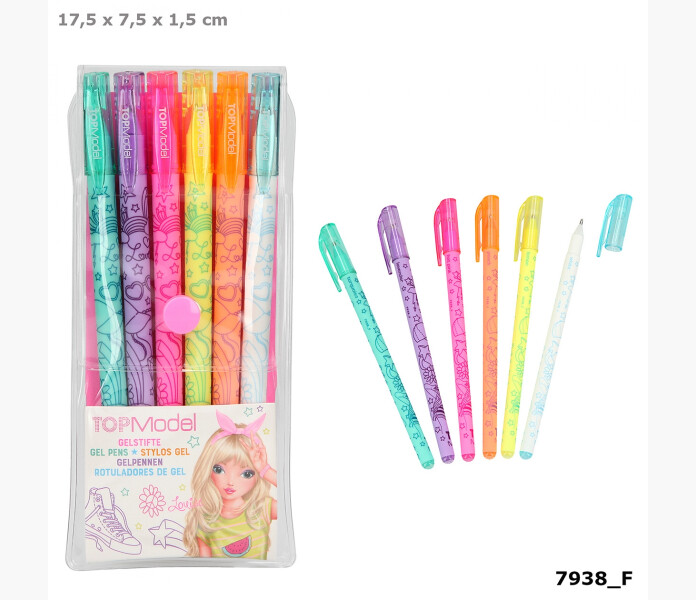 TopModel Gelpennor Neon 6st kuva