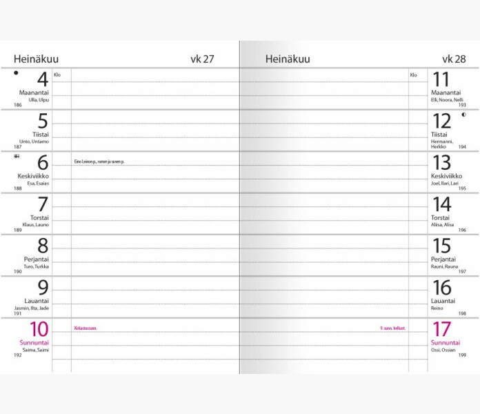 Kalender Mini Note 2022 svart musta1 image