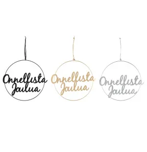 Metallkrans Ø30cm, Onnellista Joulua kuva