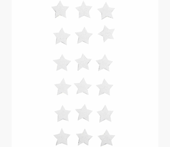 Glittertarra stjarnor vita 18 st. image