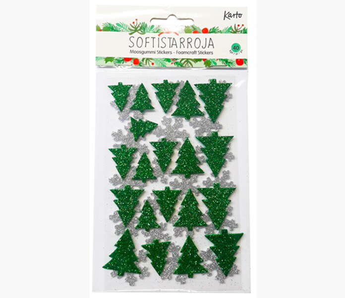 Soft stickers glitter julgran snoflinga 40st image