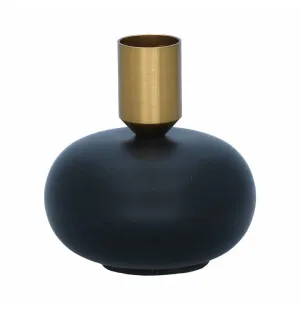 Ljusstake boll, svart, 8cm image