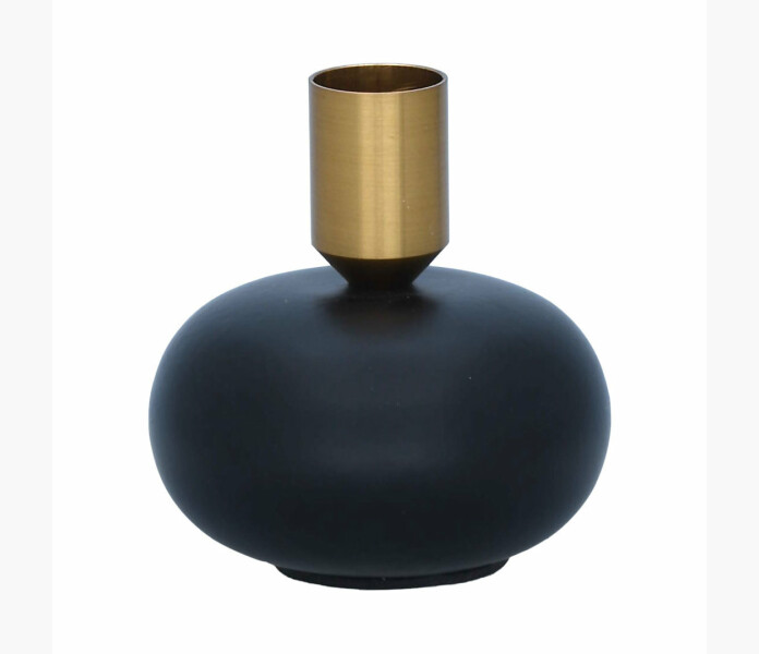 Ljusstake boll svart 8cm image