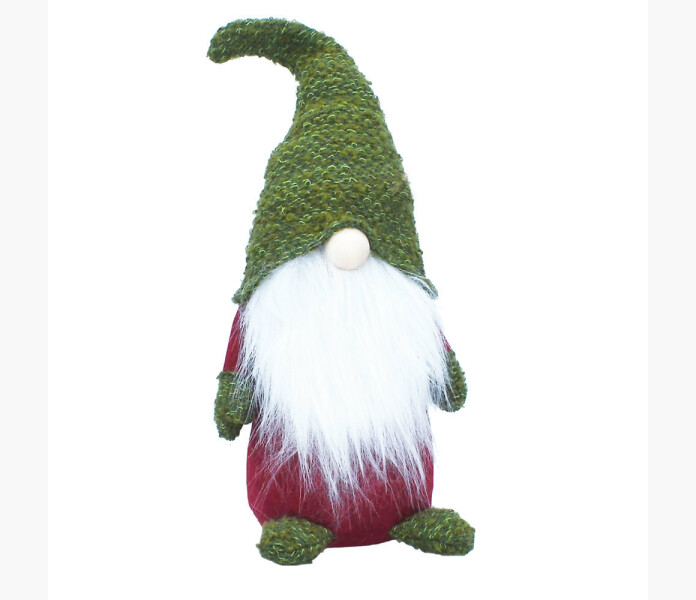 Tomte i tyg rod gron 25cm kuva