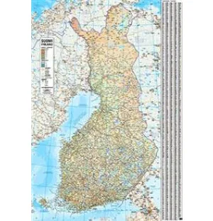Finland Väggkarta 1:1 milj. 2018 (83x120 cm) kuva