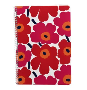 Marimekko Häfte A4 Unikko röd, 40 linjerade sidor kuva