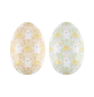 Påskägg i papper, kaniner/kycklingar, 15cm kuva