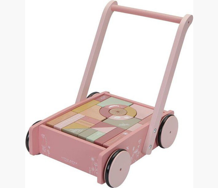 Little Dutch gavagn med bygg block 12+ man rosa kuva