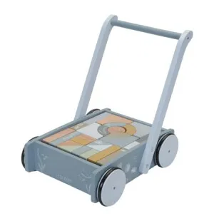 Little Dutch gåvagn med bygg block 12+ mån blå kuva