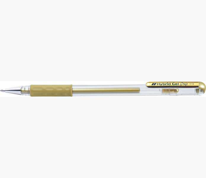 Pentel Hybrid Gel Grip Roller Pen 0.8mm Guld kuva