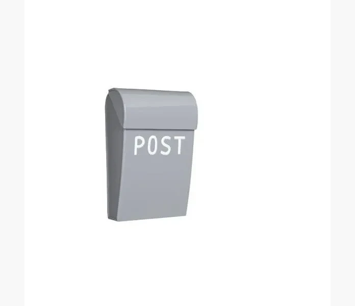 Postlada Mini Matt ljus gra m  vit text kuva