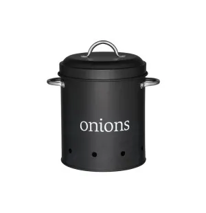 Lökburk i metall, svart rund, 20cm image