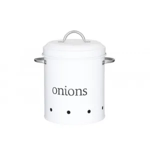 Lökburk i metall, vit rund, 20cm image
