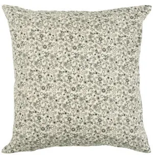 IB Laursen Kuddfodral beige m. svarta blommor kuva