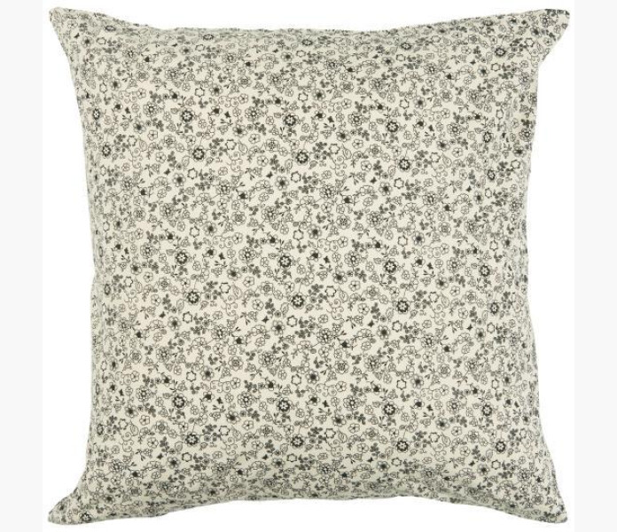 IB Laursen Kuddfodral beige m. svarta blommor kuva