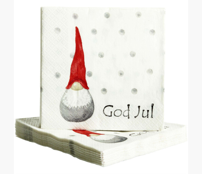 Naasgrangarden julservetterdekortomte vit 33x33cm kuva