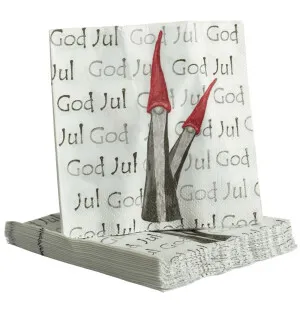 Nääsgrängården servietter Tomten den långa 33x33cm kuva