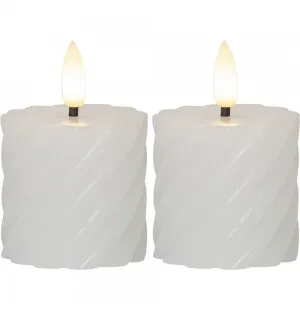 Star Trading Flamme swirl Led ljus 2st, 7,5cm, vit image