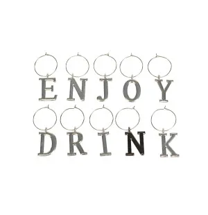 Vinglas koppmarkör Enjoy silver image