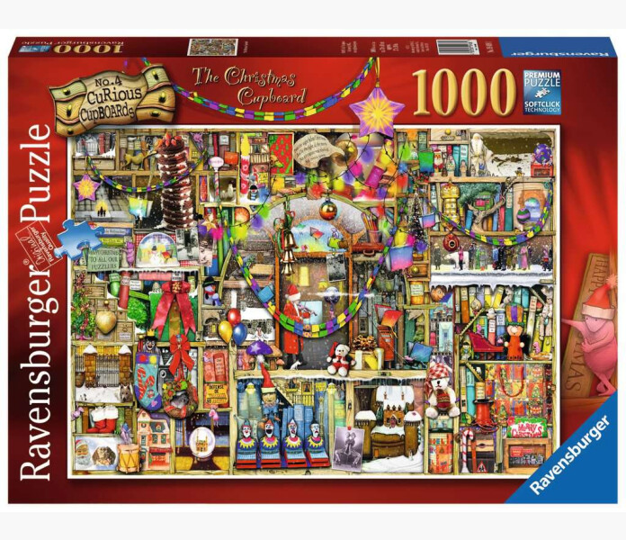 Ravensburger pussel 1000bt Christmas cupboard kuva