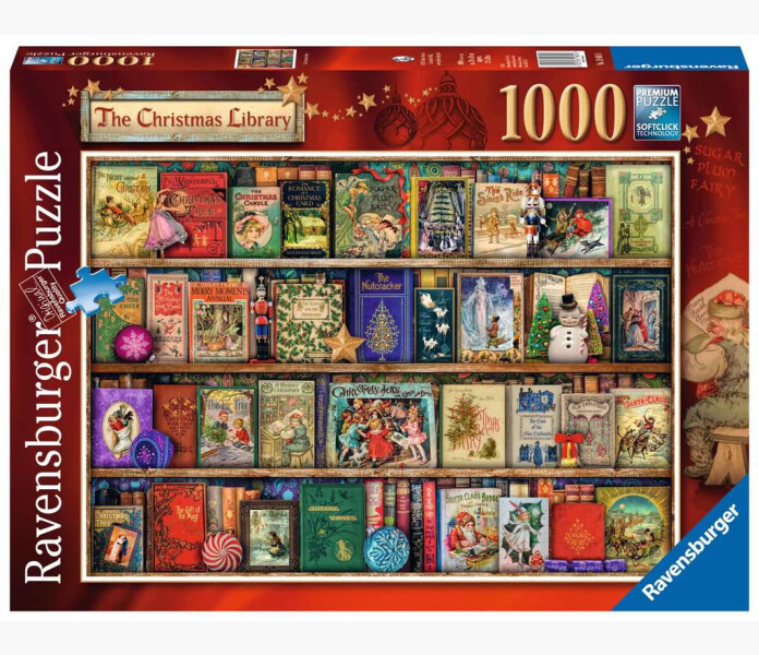 Ravensburger pussel 1000bt Jul biblioteket kuva