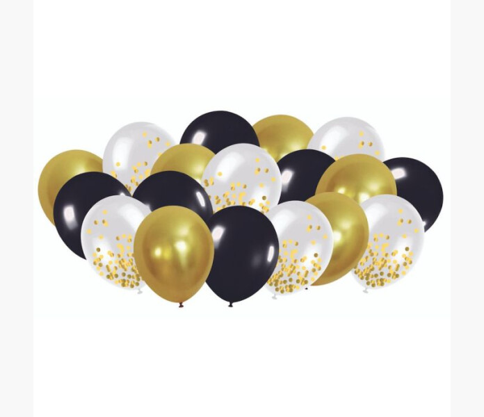 Festi konfetti ballonger svart guld 18x image