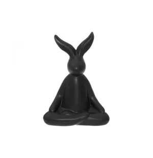 Yogande Hare, sittande, svart porslin, 15cm image