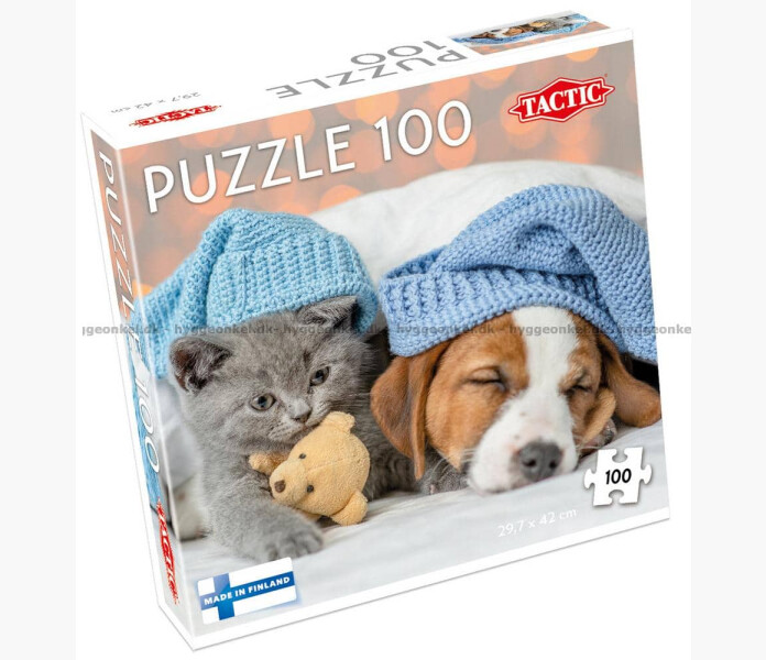 Pussel Sot katt sovande hund 100 bitar image