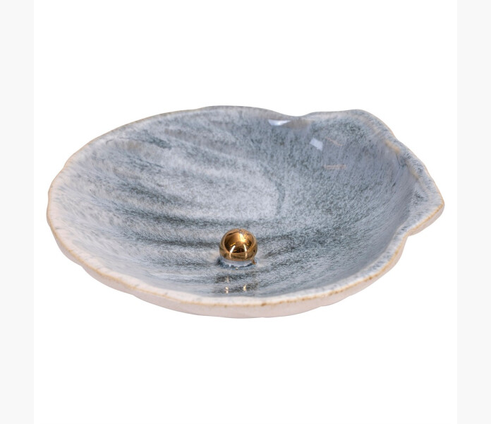 Pilgrimsmussla med guldparla stor creme 10cm kuva