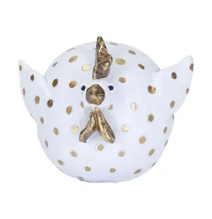 Höna Lisbeth vit/guld 6,5cm, Ruth Vetter image