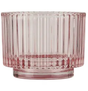 IB Laursen Ljushållare i glas rosa 7x9cm image