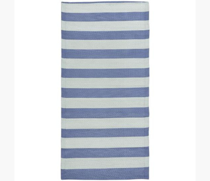 IB Laursen Plastmatta lila gra randig 90x180cm kuva