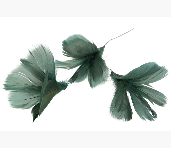 Fjadrar Blom mork gronbla 12 st. image